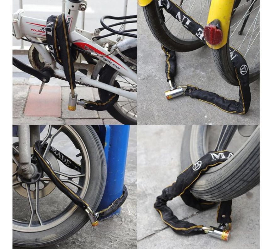 Candado Bicicleta Con Cadena Acero Cobertor Textil Norplat-9