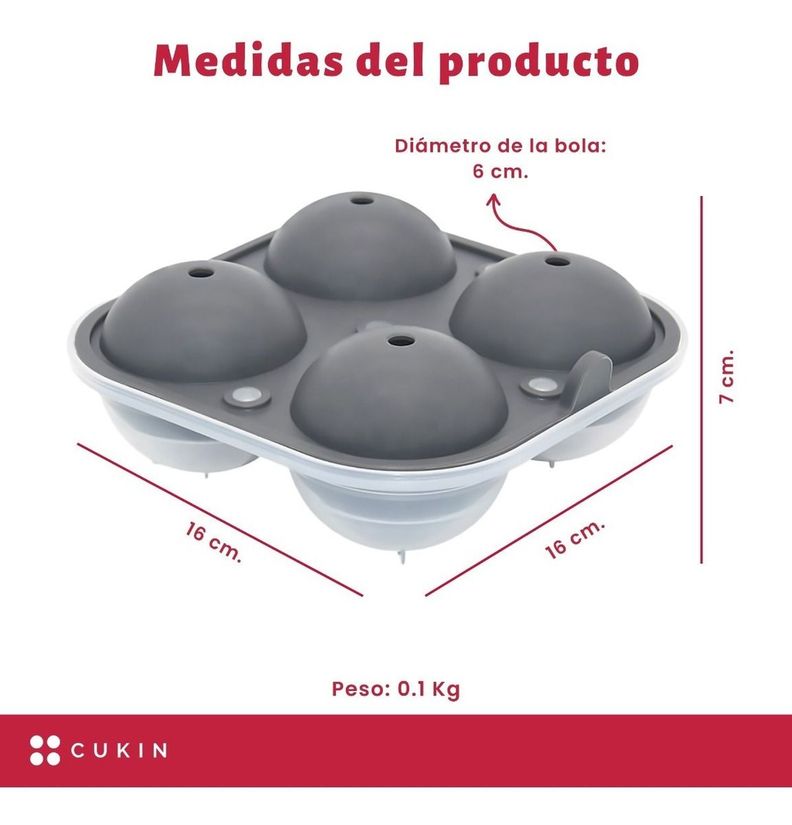 Molde De Silicona Para Bolas De Hielo 6 Cm - Norplat-2