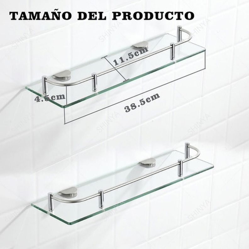 Organizador Ducha Repisa Baño Set 2 Vidrio Templado Norplat-4