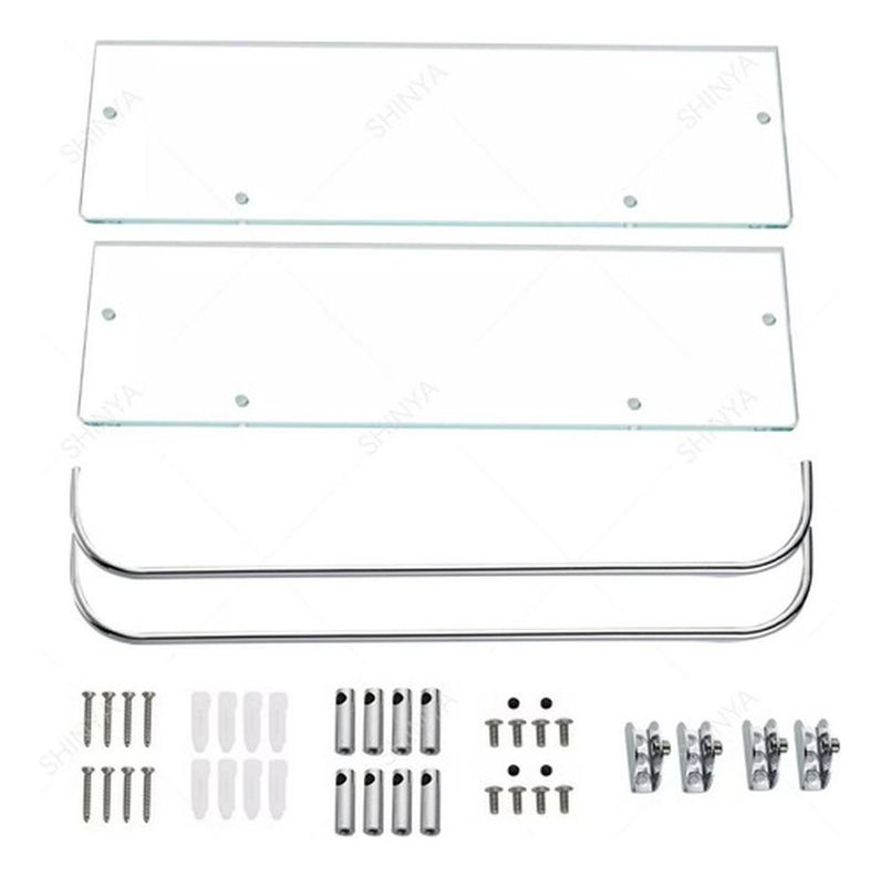 Organizador Ducha Repisa Baño Set 2 Vidrio Templado Norplat-5