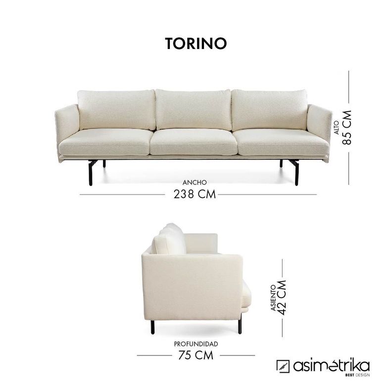 Sofá TORINO 3 cuerpos XL - Blanco Invierno-5