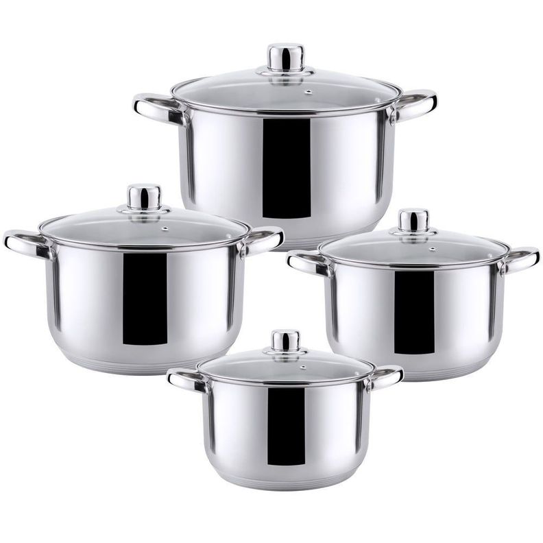 SET BATERIAS 8 PCS acero inoxidable Gris-0