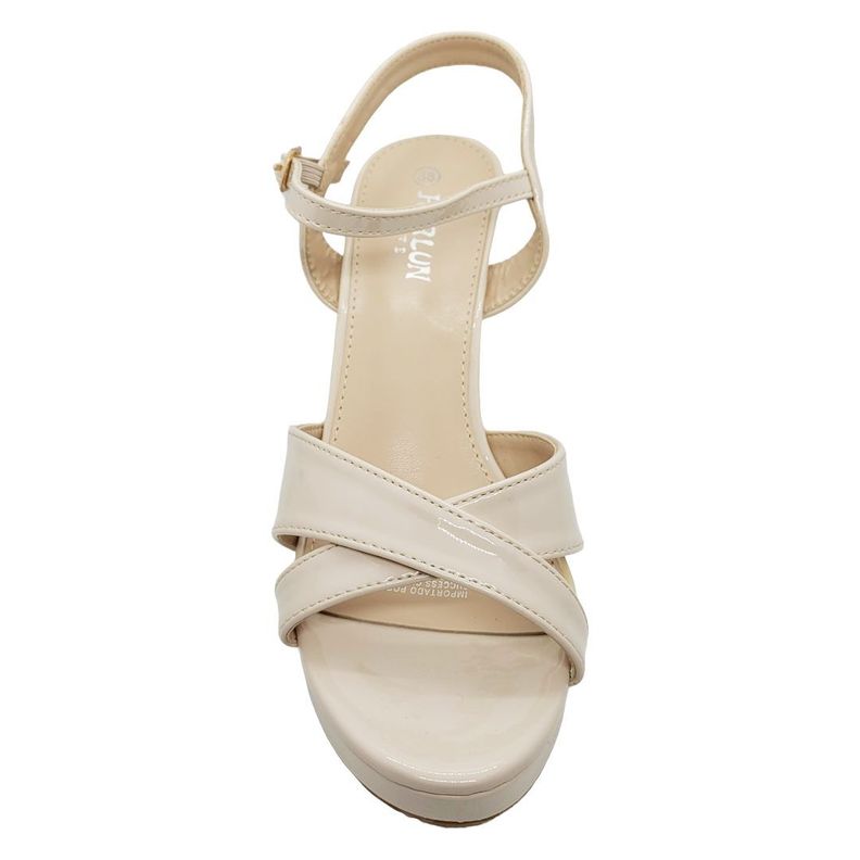 SANDALIAS DE FIESTA HUALUNAOTE BEIGE CHAROL | T2117-3