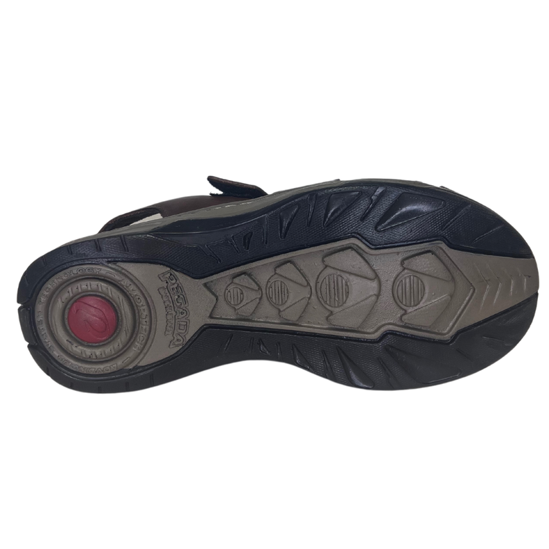 SANDALIAS CERRADAS PEGADA DE CUERO CAFÉ (HOMBRE) | 132255-0-5