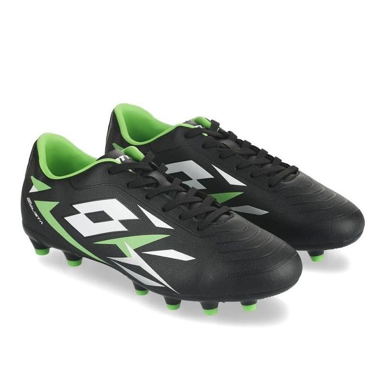Zapato De Fútbol Niño Lotto Solista Fg Negro/verde J0463-1-2