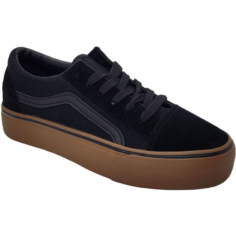 Zapatillas Boteli Negro/Café D08-0