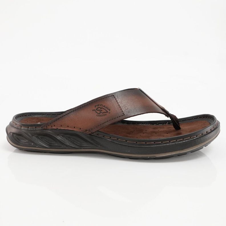 SANDALIAS OJOTAS PEGADA DE CUERO CAFÉ (HOMBRE) | 134103-02-0