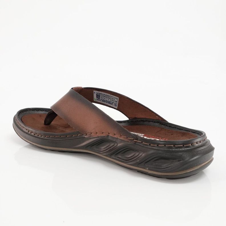 SANDALIAS OJOTAS PEGADA DE CUERO CAFÉ (HOMBRE) | 134103-02-2