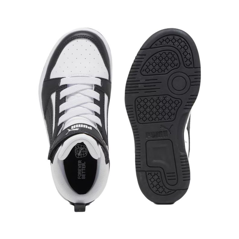 ZAPATILLAS PUMA REBOUND V6 MID NIÑOS BLANCO/NEGRO | 393832 -2