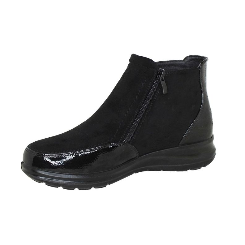 Botín By Pass Gamuza Mujer Negro Z2705-1-1