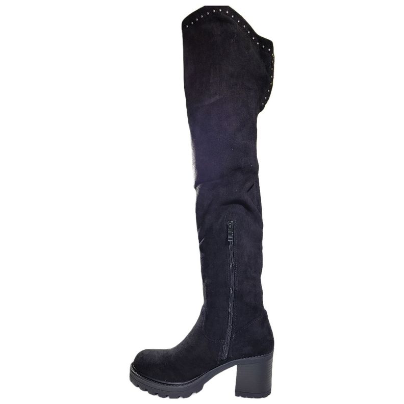 BOTA BOTELI GAMUZA NEGRA MUJER R52-1