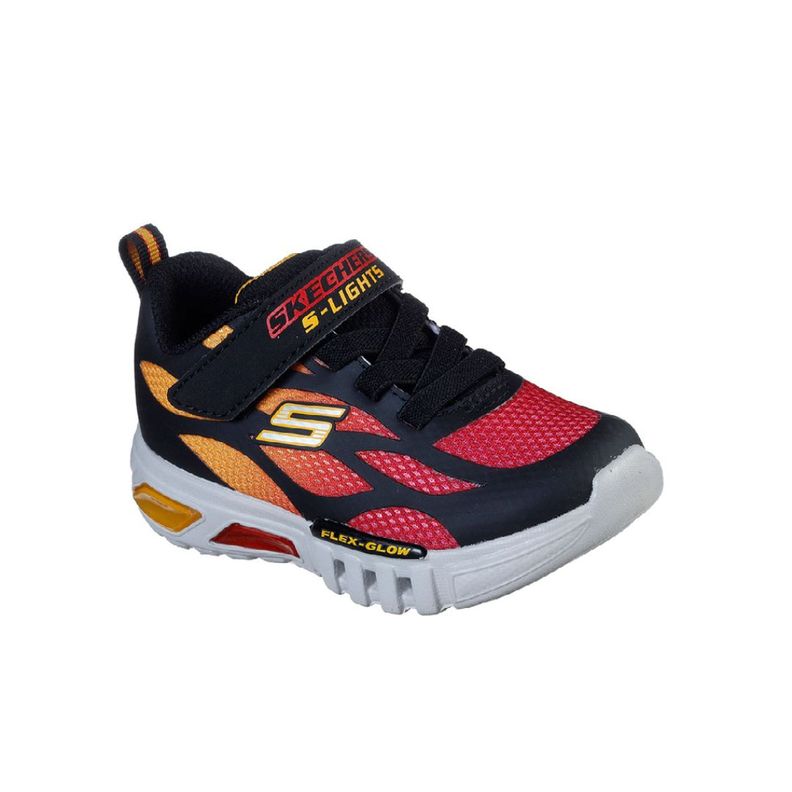 ZAPATILLAS SKECHERS FLEX GLOW DEZLOM BEBES 400016N-BKRD-0