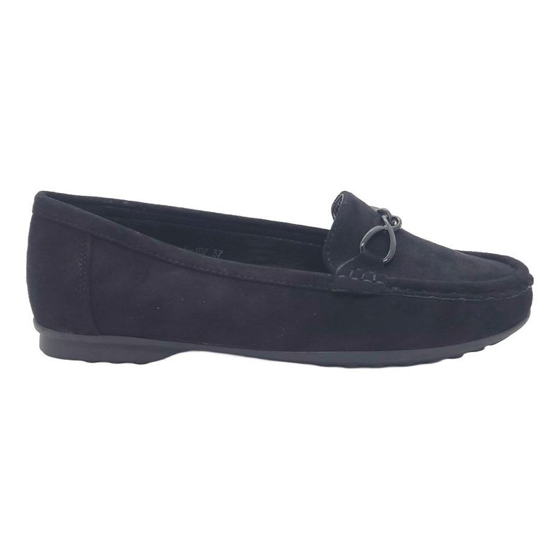MOCASINES DE GAMUZA HUALUNAOTE NEGRO | H-107-0