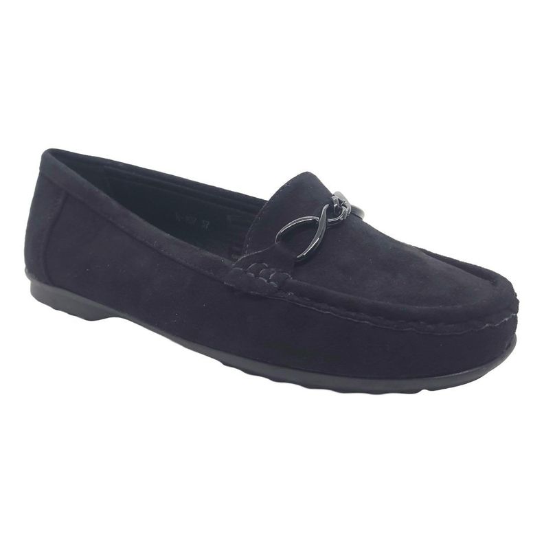 MOCASINES DE GAMUZA HUALUNAOTE NEGRO | H-107-2