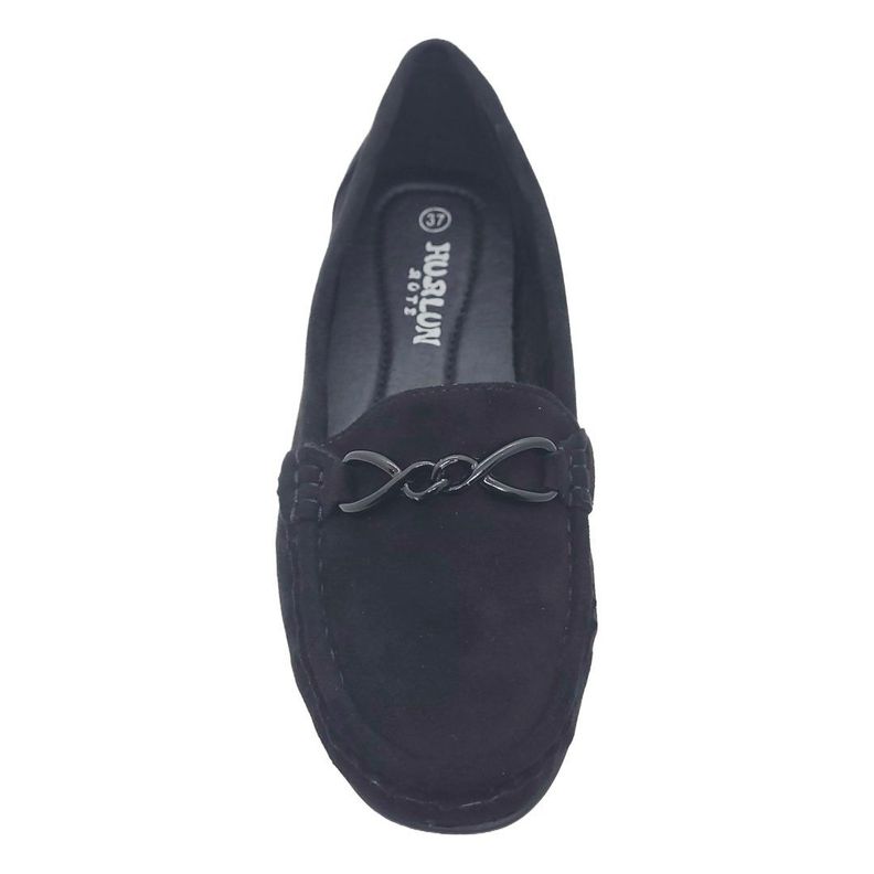 MOCASINES DE GAMUZA HUALUNAOTE NEGRO | H-107-4