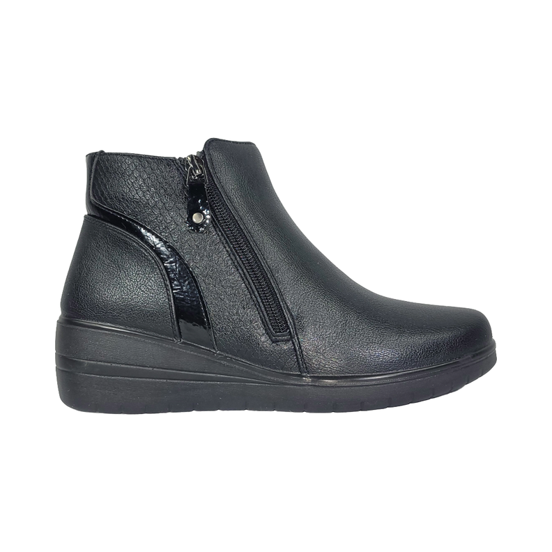 BOTINES BY PASS NEGRO CASUAL MUJER I26-ZW43-1