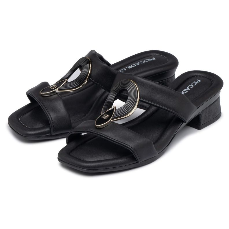 Sueco Mujer Negro/Dorado Lucia Piccadilly-1