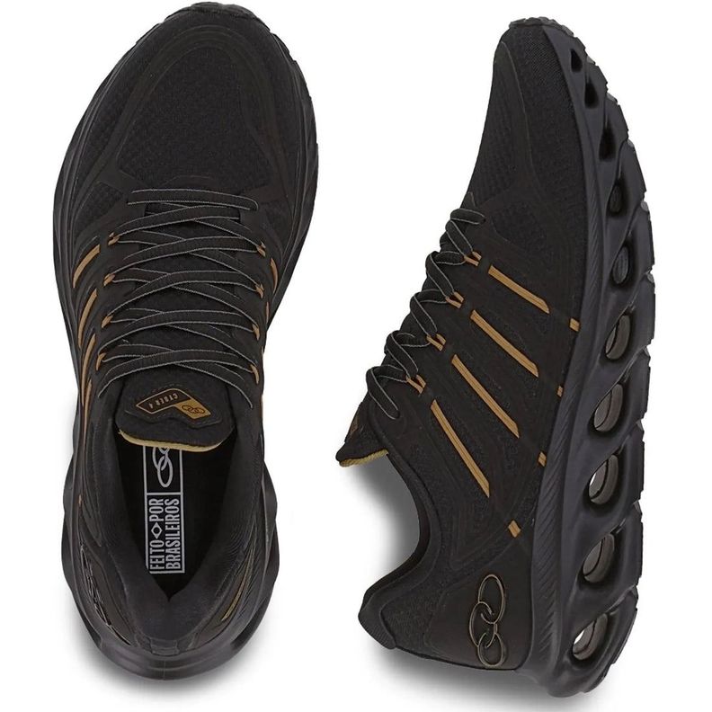 Zapatilla Hombre Cyber 4 Negro/Dorado-3