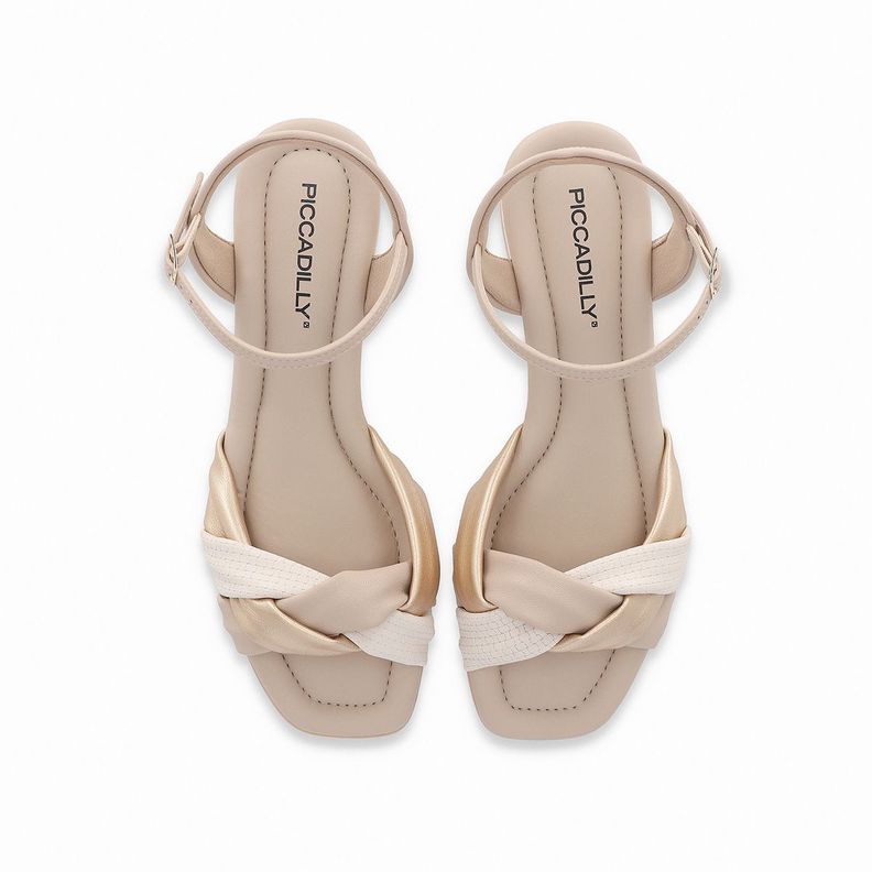 Sandalia Mujer Marfil/Dorado Lucia Piccadilly-2