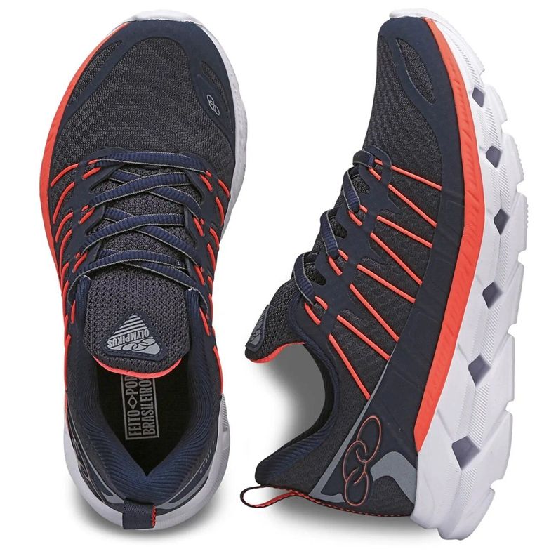 Zapatilla Infantil Cyber 3 Azul/Naranja Olympikus-4