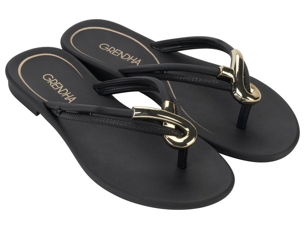 Sandalia Mujer Negro Enlace Grendha-0