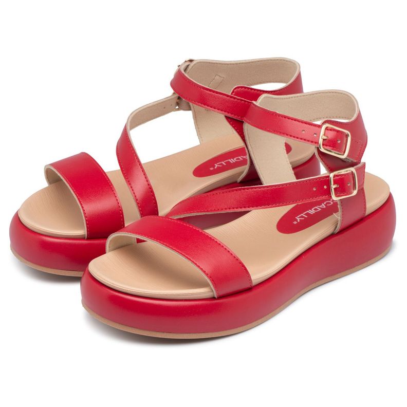 Sandalia Mujer Anabela Sol Rojo Piccadilly-2