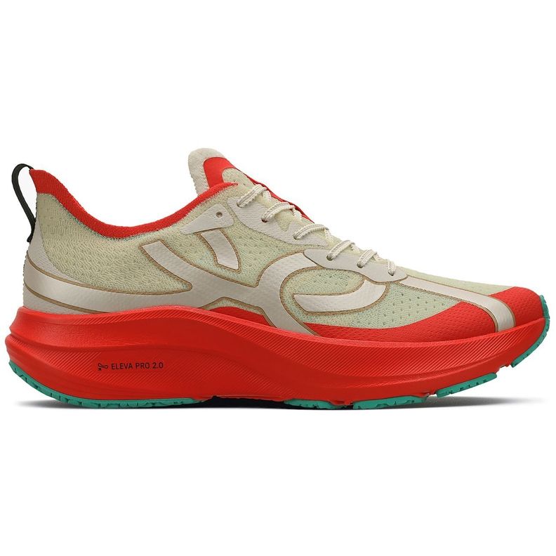 Zapatilla Running Mujer Corre 4 Celeste/Rojo/Arena