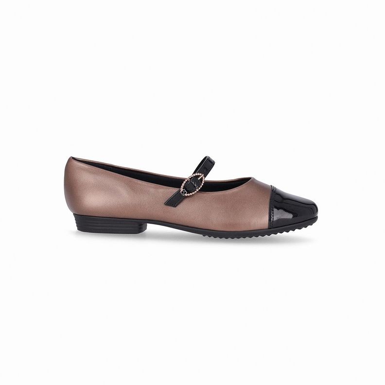 Ballerina Mary Jane Mujer Cobre/Negro  Raquel Piccadilly-0