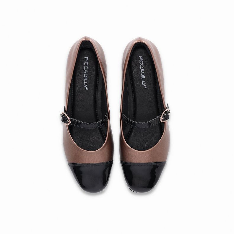 Ballerina Mary Jane Mujer Cobre/Negro  Raquel Piccadilly-2