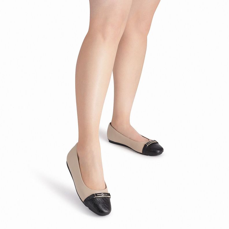 Ballerina Mujer Negro/Taupe Michele Piccadilly-1