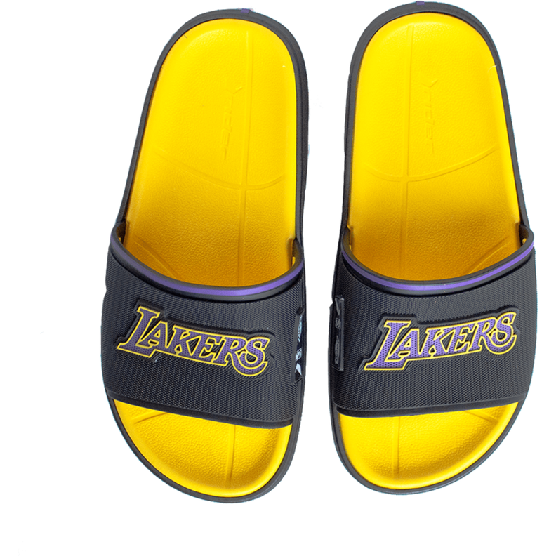 Sandalia Lakers NBA  Negro/Amarillo Rider-1