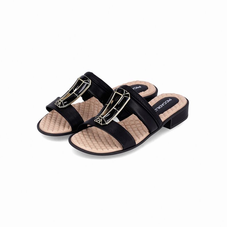 Sandalia Mujer Dorado/Negro Taila Piccadilly-0