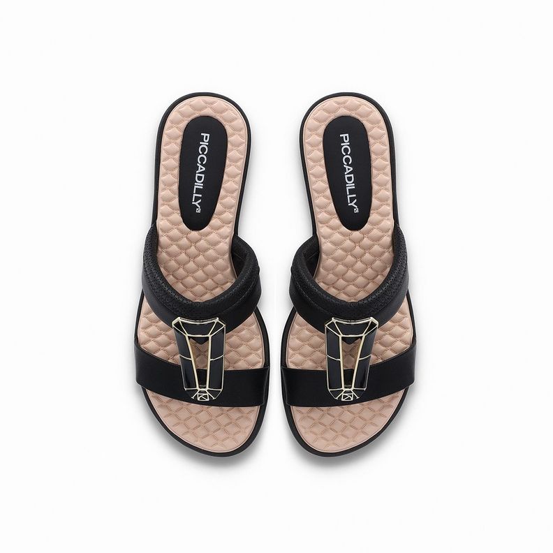 Sandalia Mujer Dorado/Negro Taila Piccadilly-2