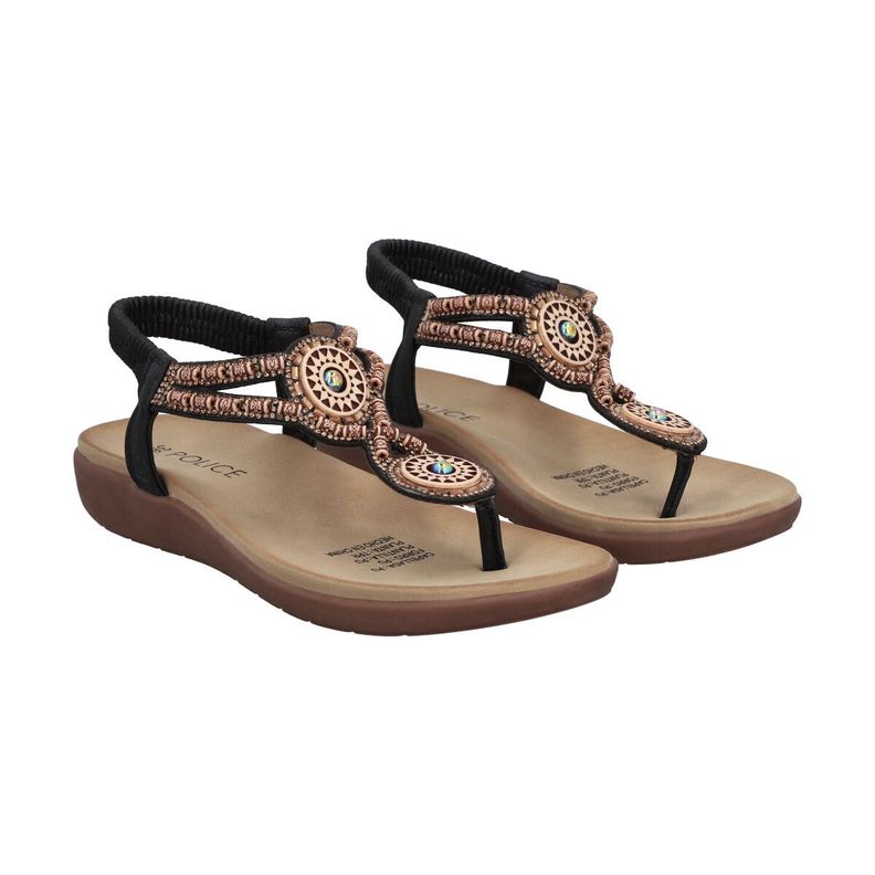 Sandalia Mujer Café/Negro Mary Police-0