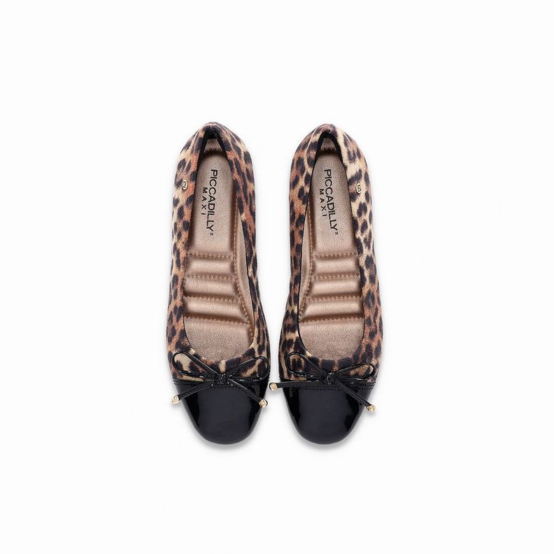 Ballerina Mujer Negro/Animal Print Michelle 02 Piccadilly-2