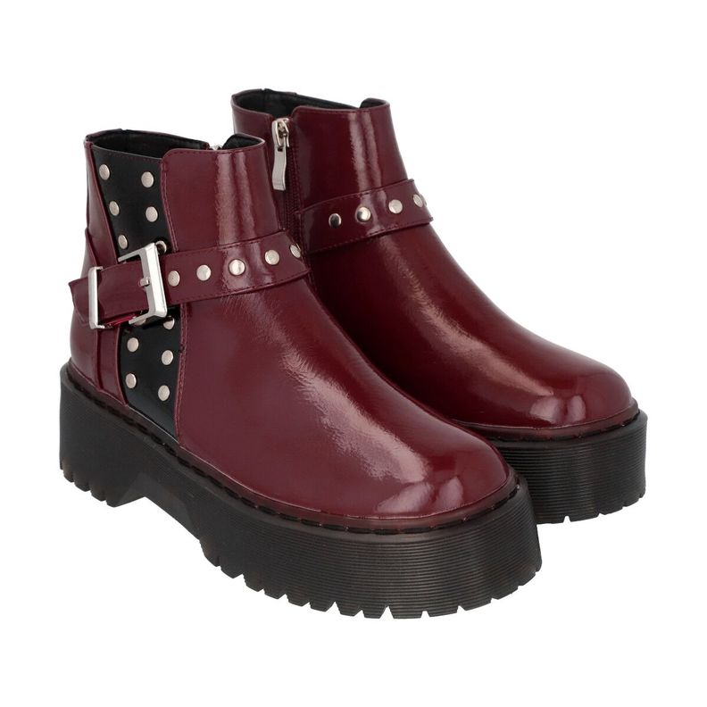 Botin Mujer Burdeo Rob 53 Police-1