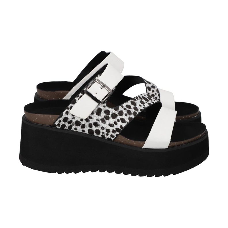 Sandalia Mujer Blanco/Print Constanza Police-2
