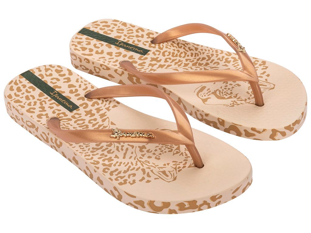 Sandalia Mujer Beige/Oro Animal Chic Ipanema-1