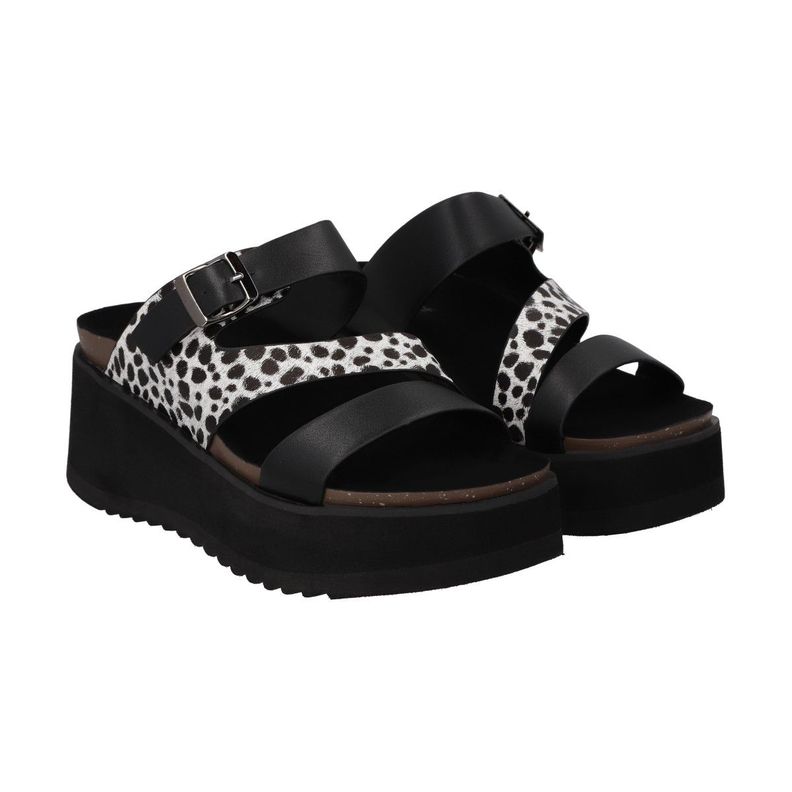 Sandalia Mujer Negro/Print Constanza Police-0