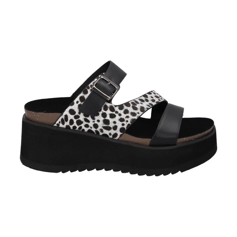 Sandalia Mujer Negro/Print Constanza Police-4