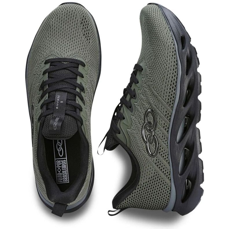 Zapatilla Hombre Diffuse 5 Verde Militar Olympikus-2