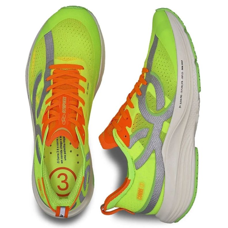 Zapatilla Running Hombre Corre 3 Verde Neón-3