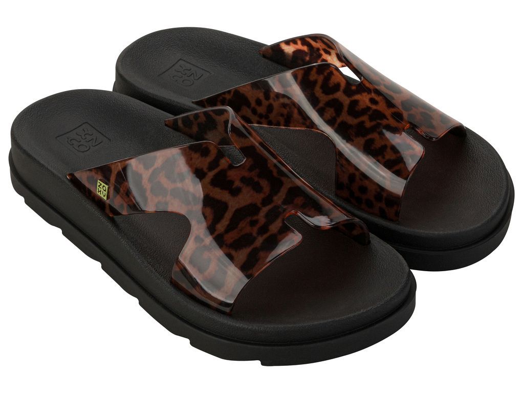 Sandalia Mujer Negro AnimalPrint Zaxy-0