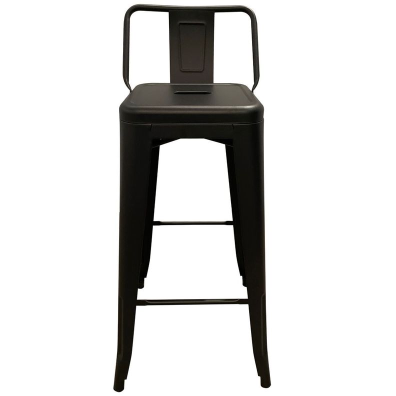 Piso Taburete Tolix Respaldo Bajo Negro Mate X4 (77h)-2
