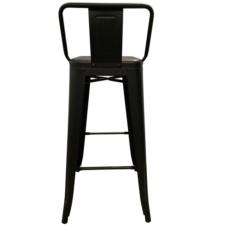 Piso Taburete Tolix Respaldo Bajo Negro Mate X4 (77h)-4