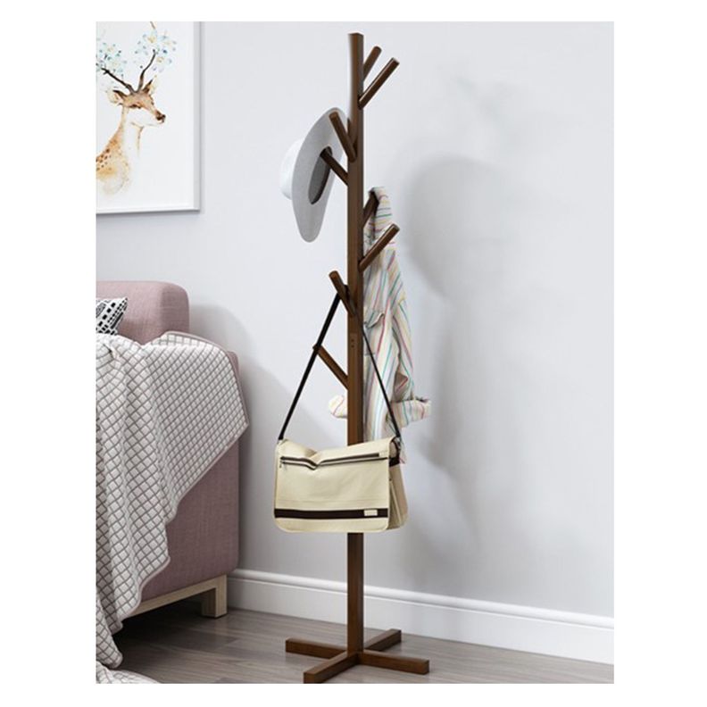 Perchero Colgador De Pie De Madera Oscura Nuevo 158x38 Cm-1