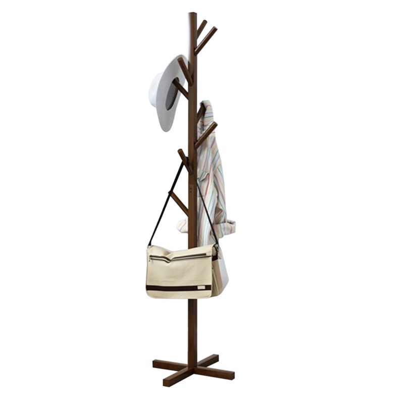 Perchero Colgador De Pie De Madera Oscura Nuevo 158x38 Cm-0