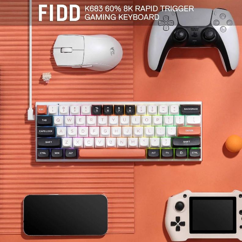 Teclado Redragon Fidd K683WBO-RGB-M-3