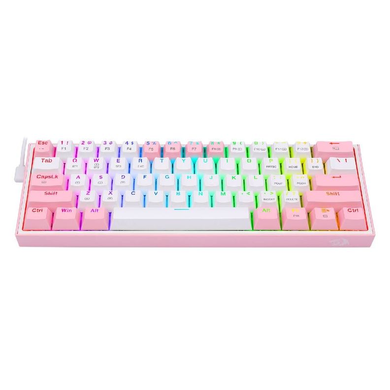 Teclado Redragon Fizz Pro White-Pink, Red Switch-1