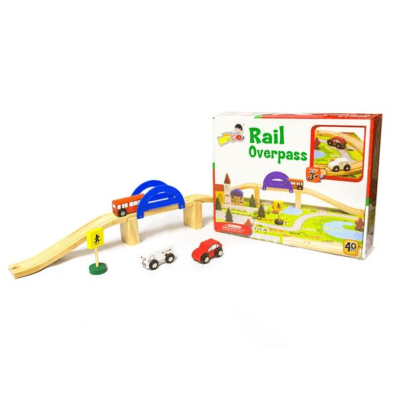 Tablero y Pista Con Puente De Madera Armable-0